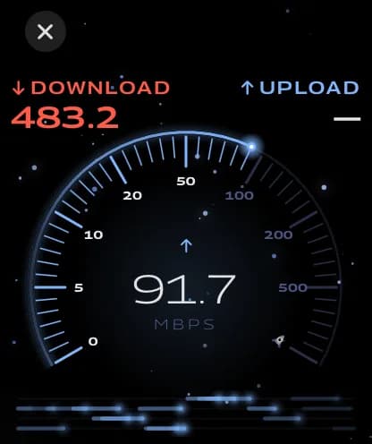 Apple Watch showing the download gauge while a measurement runs
